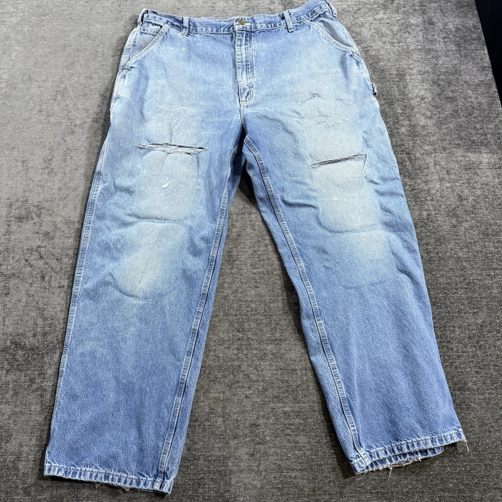 Carhartt Carpenter Jeans Mens 40x30 Original Fit Dungaree Workwear B13-DST